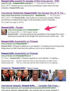 Howard Arfin Google Plus profile in Google Search